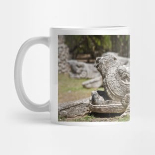 Feathered serpent head carving Mug